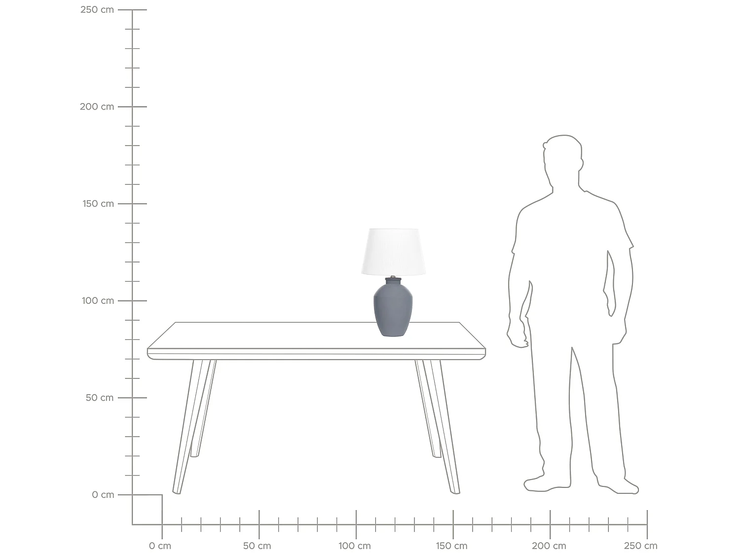 Tischleuchte ARCOS Keramik Grau