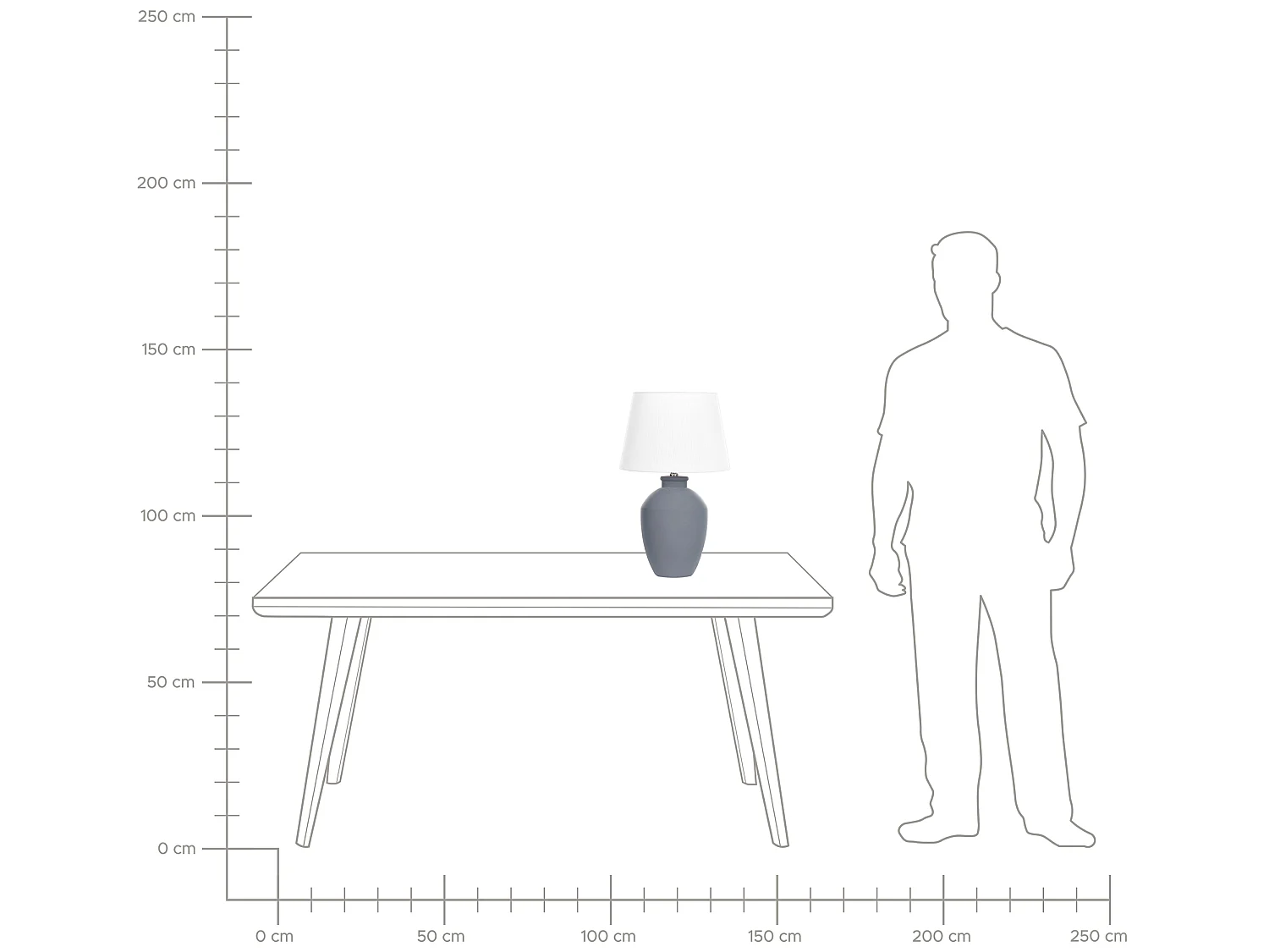 Lampada da tavolo ARCOS Ceramica Grigio