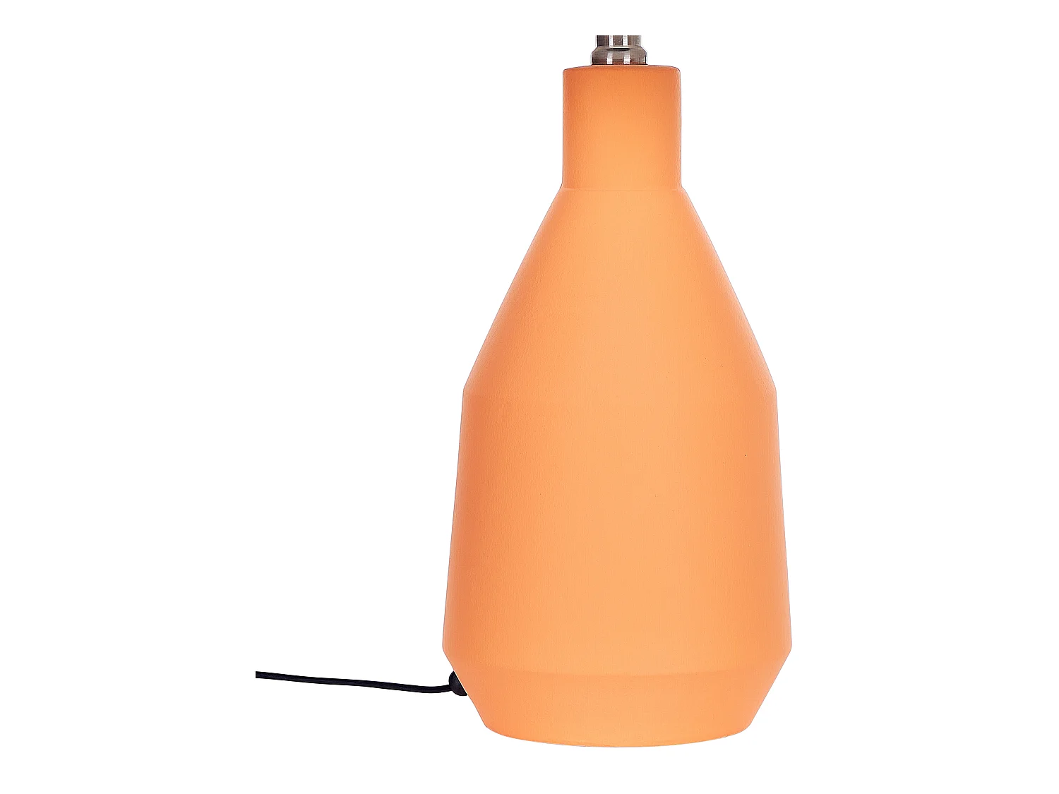 Nachttischlampe mit Keramiksockel Orange Terrakotta Beleuchtung mit Leinenschirm Trommelform Weiß Lambre