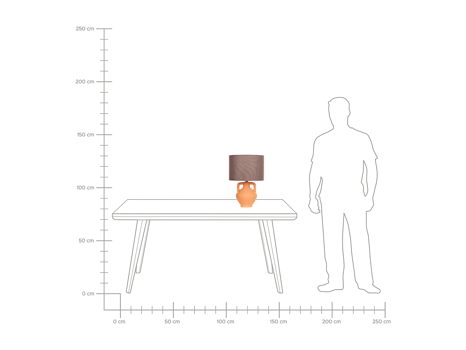 Lampada da tavolo LABRADA Ceramica Arancione