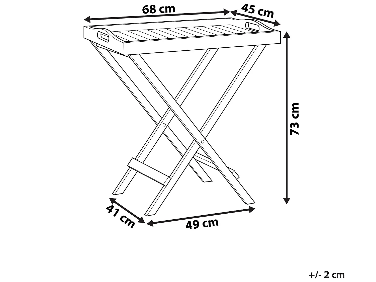 Garten-Teetisch Akazienholz dunkelbraun abnehmbare Tischplatte Amantea
