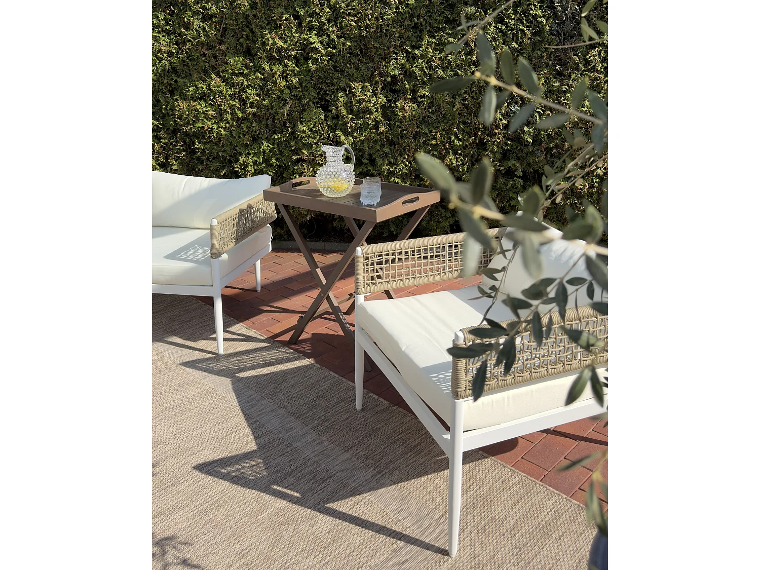 Table d'appoint pour le jardin AMANTEA Acacia Marron foncé Pliant