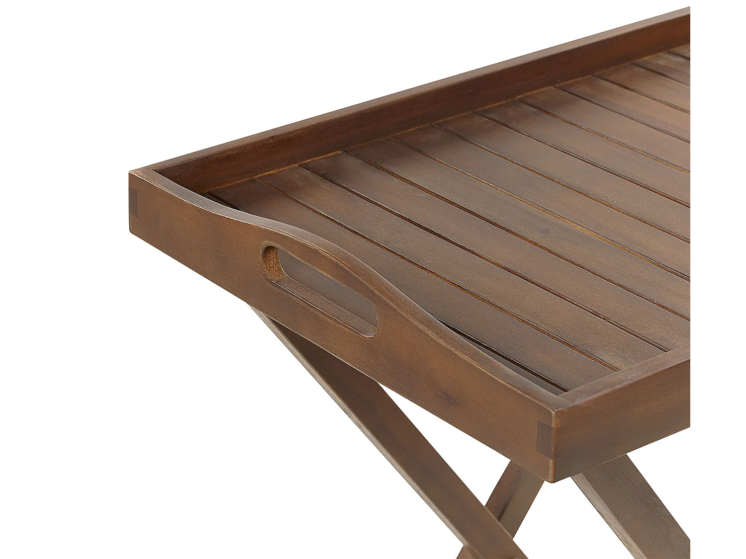 Garten-Teetisch Akazienholz dunkelbraun abnehmbare Tischplatte Amantea