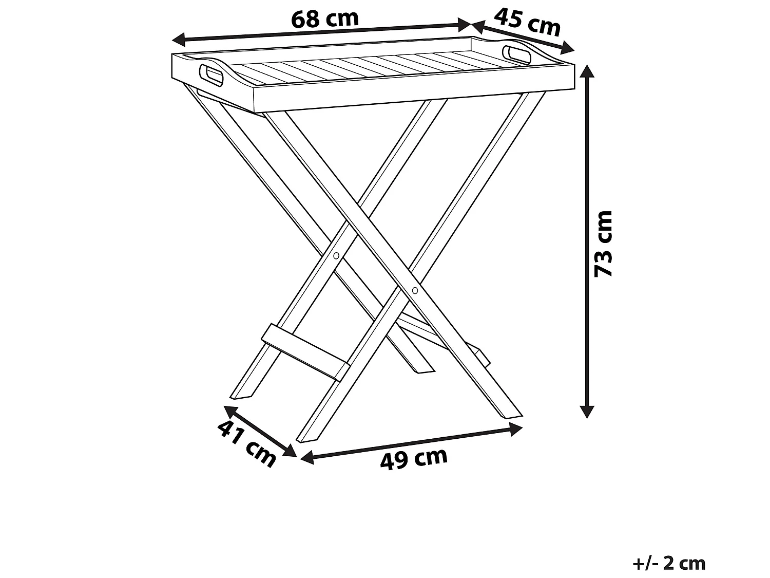 Garten-Teetisch Akazienholz dunkelbraun abnehmbare Tischplatte Amantea