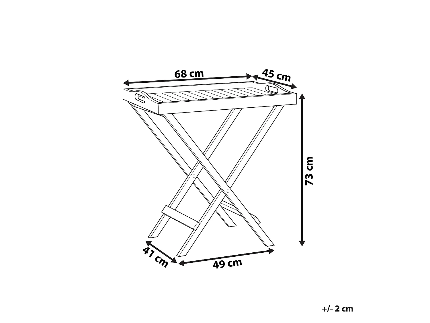 Table d'appoint pour le jardin AMANTEA Acacia Marron foncé Pliant