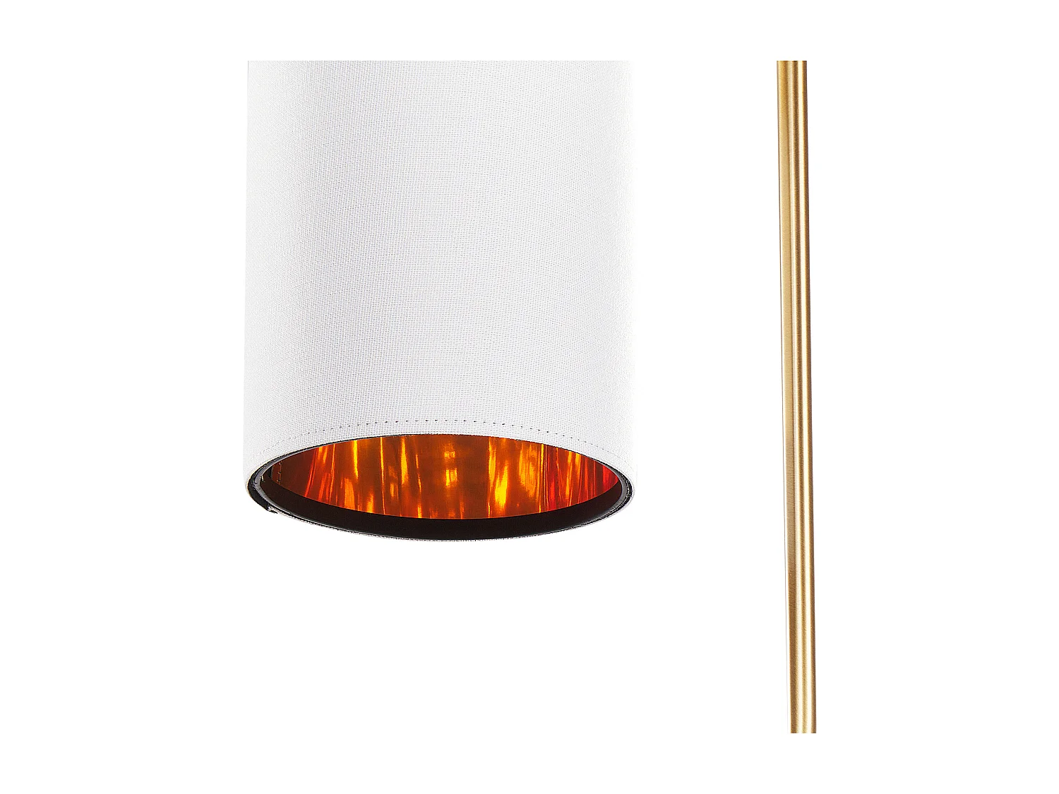 Tischlampe aus Eisen und Leinen kupfer / weiß modern elegant Wohnzimmer Liberia