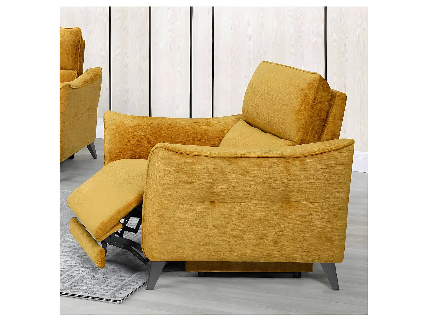 Fauteuil relax électrique Tissu jaune - CARINA