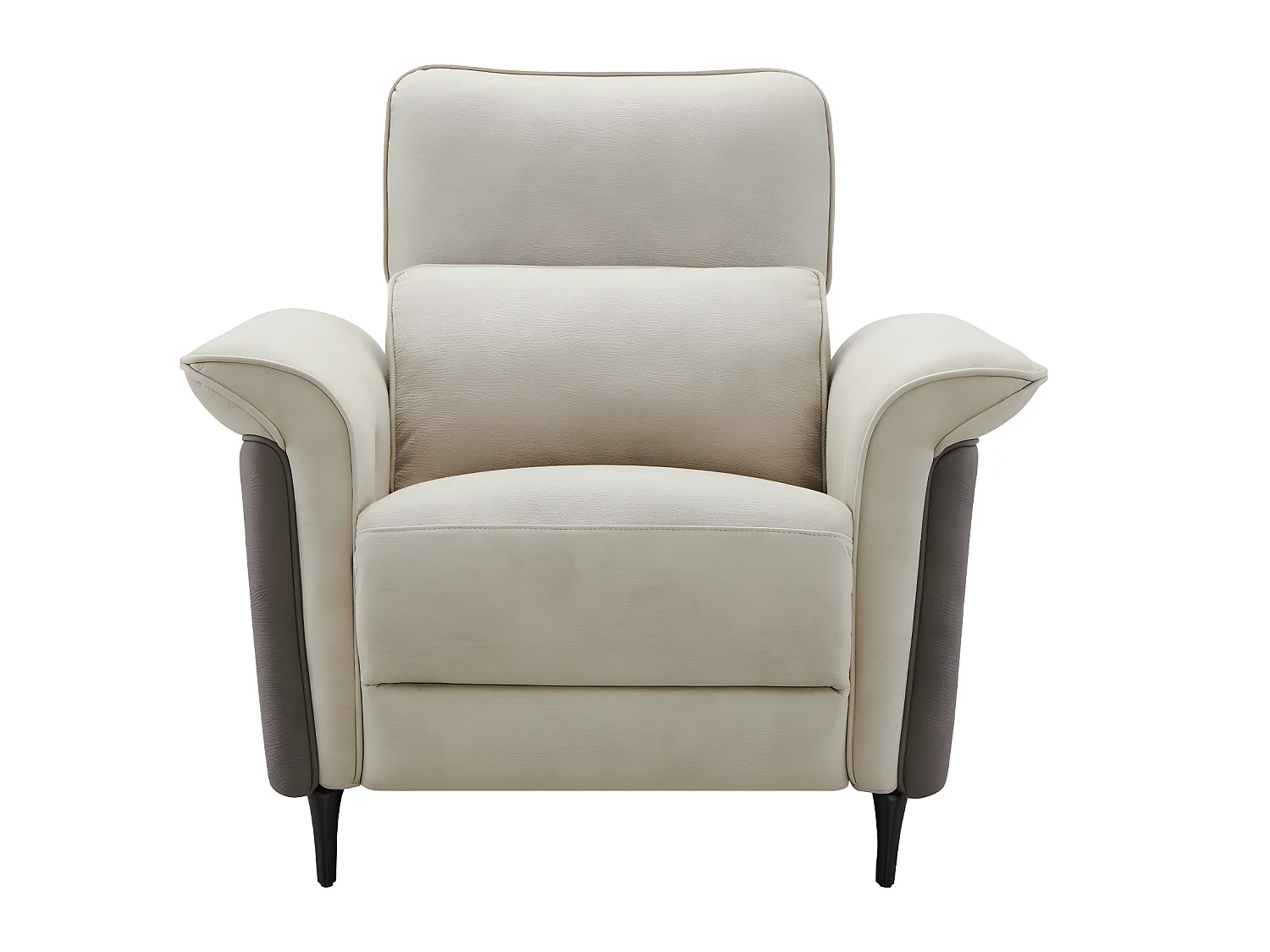 Fauteuil relax électrique Tissu mastic/Brun taupé - SIRIUS