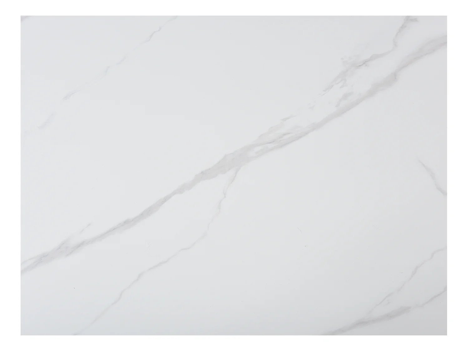 Eettafel voor 6 personen van keramiek en mdf - Wit marmereffect en zwart - LAOMINIA