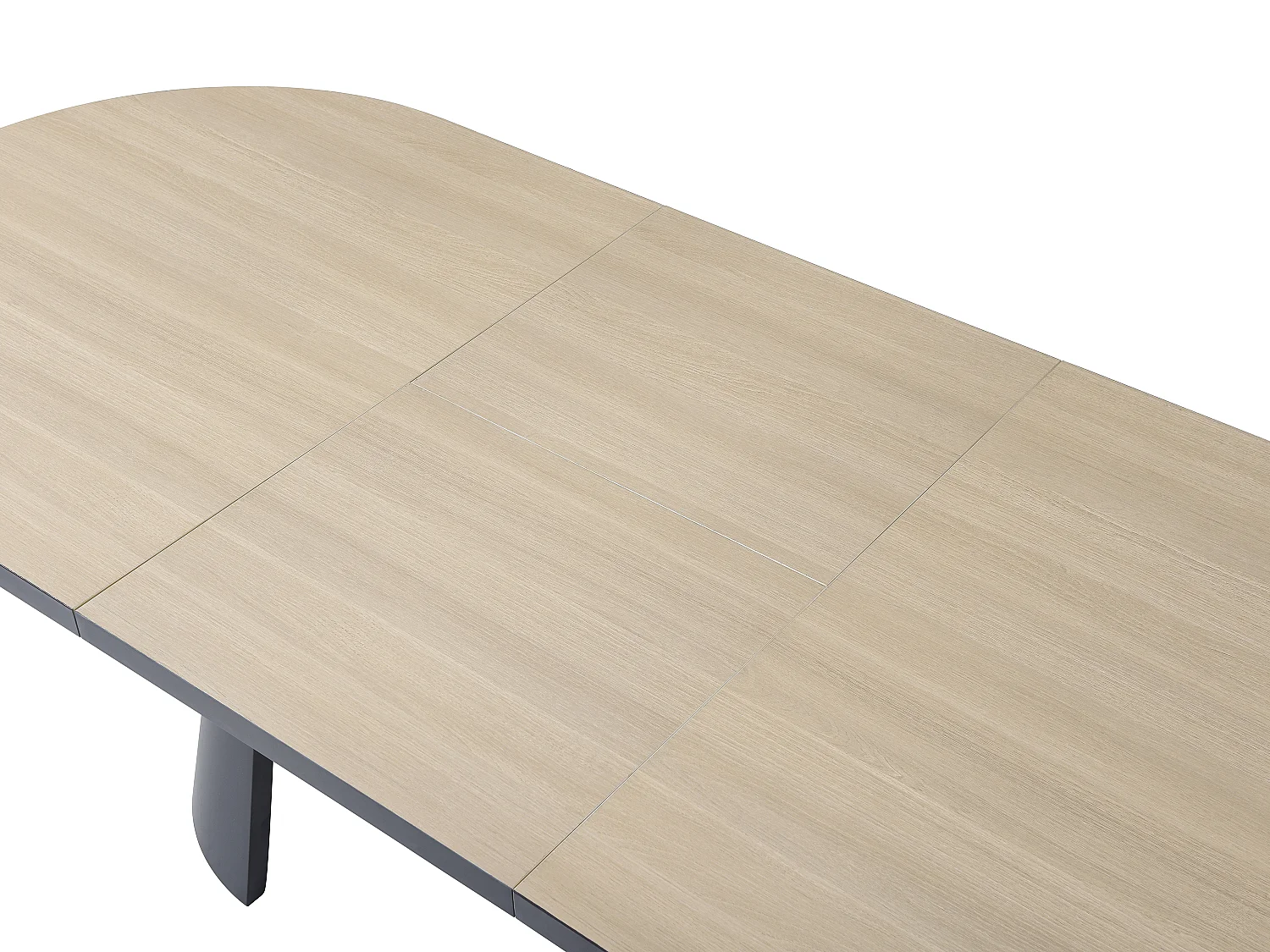 Table à manger extensible 6 à 10 personnes en MDF et métal - Naturel clair et Noir - KORIZEA