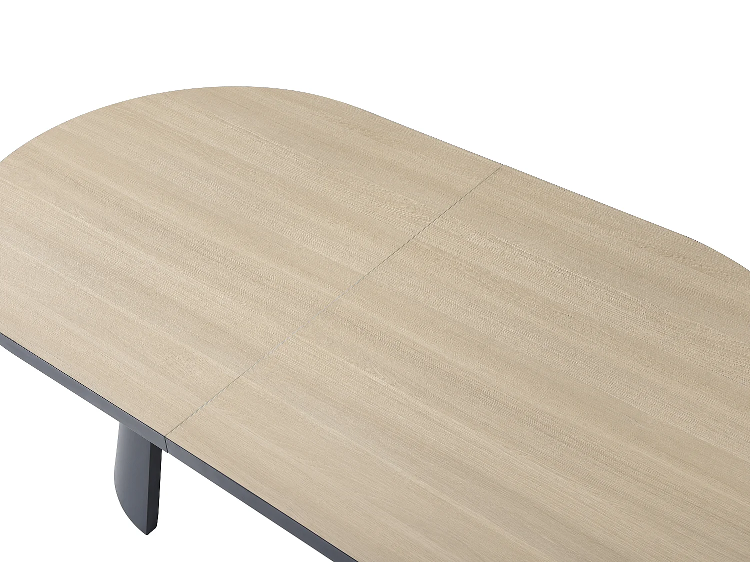 Table à manger extensible 6 à 10 personnes en MDF et métal - Naturel clair et Noir - KORIZEA