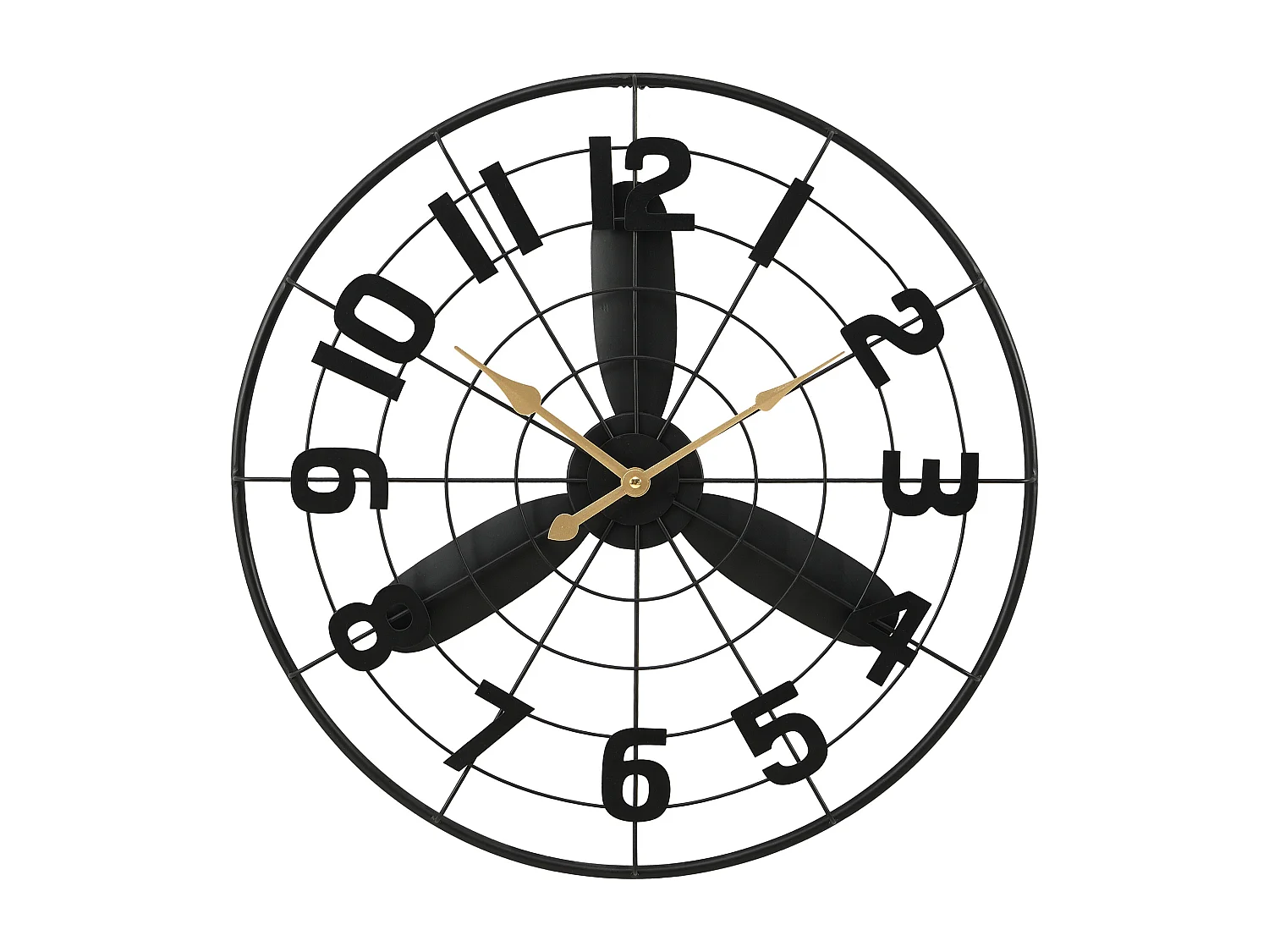 Horloge murale industrielle en métal - D. 50 cm - Noir - VIONA