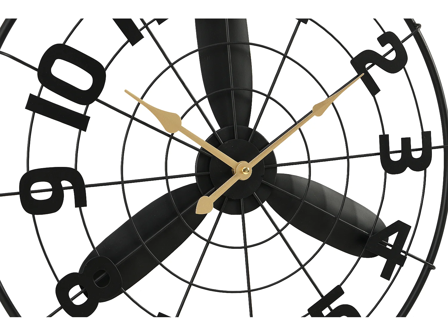 Horloge murale industrielle en métal - D. 50 cm - Noir - VIONA