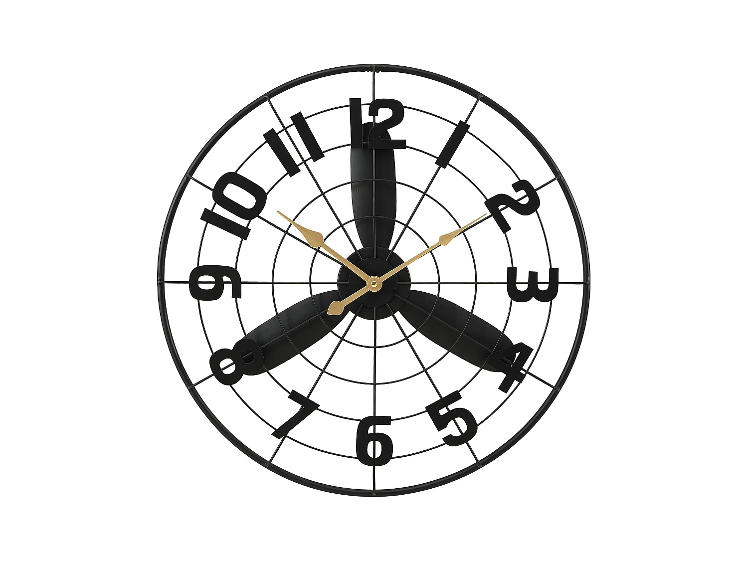 Reloj de pared vintage de metal - D. 50 cm - Negro - VIONA