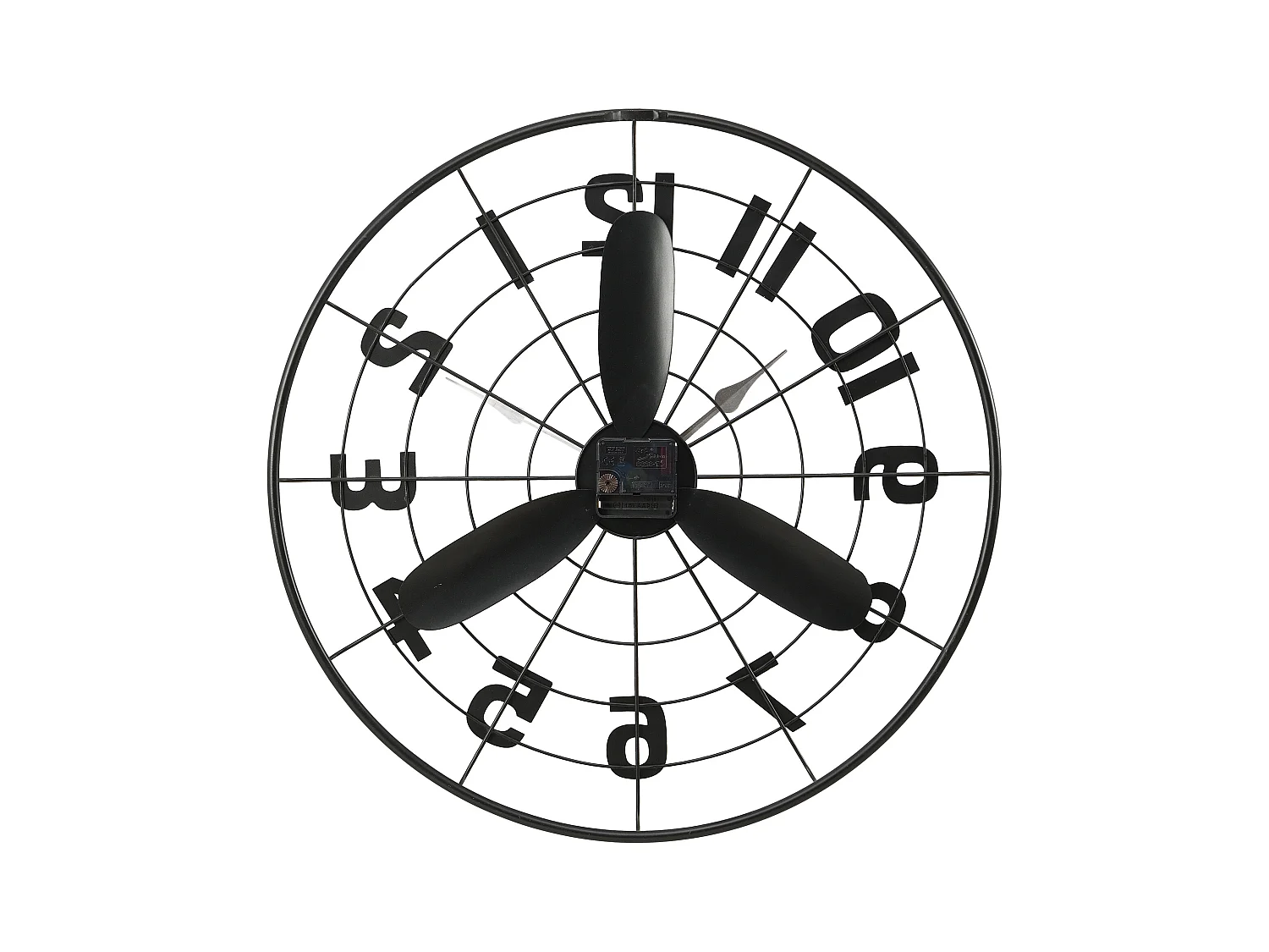 Reloj de pared vintage de metal - D. 50 cm - Negro - VIONA