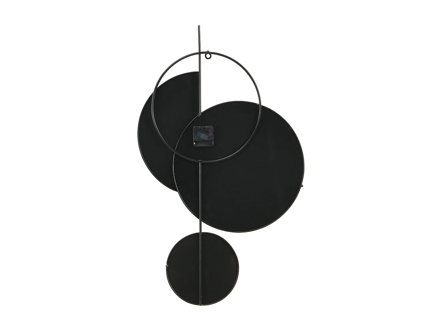 Zegar ścienny designerski z metalu - szer. 45 x wys. 77 cm - Czarny, szary i złoty - FERNIA