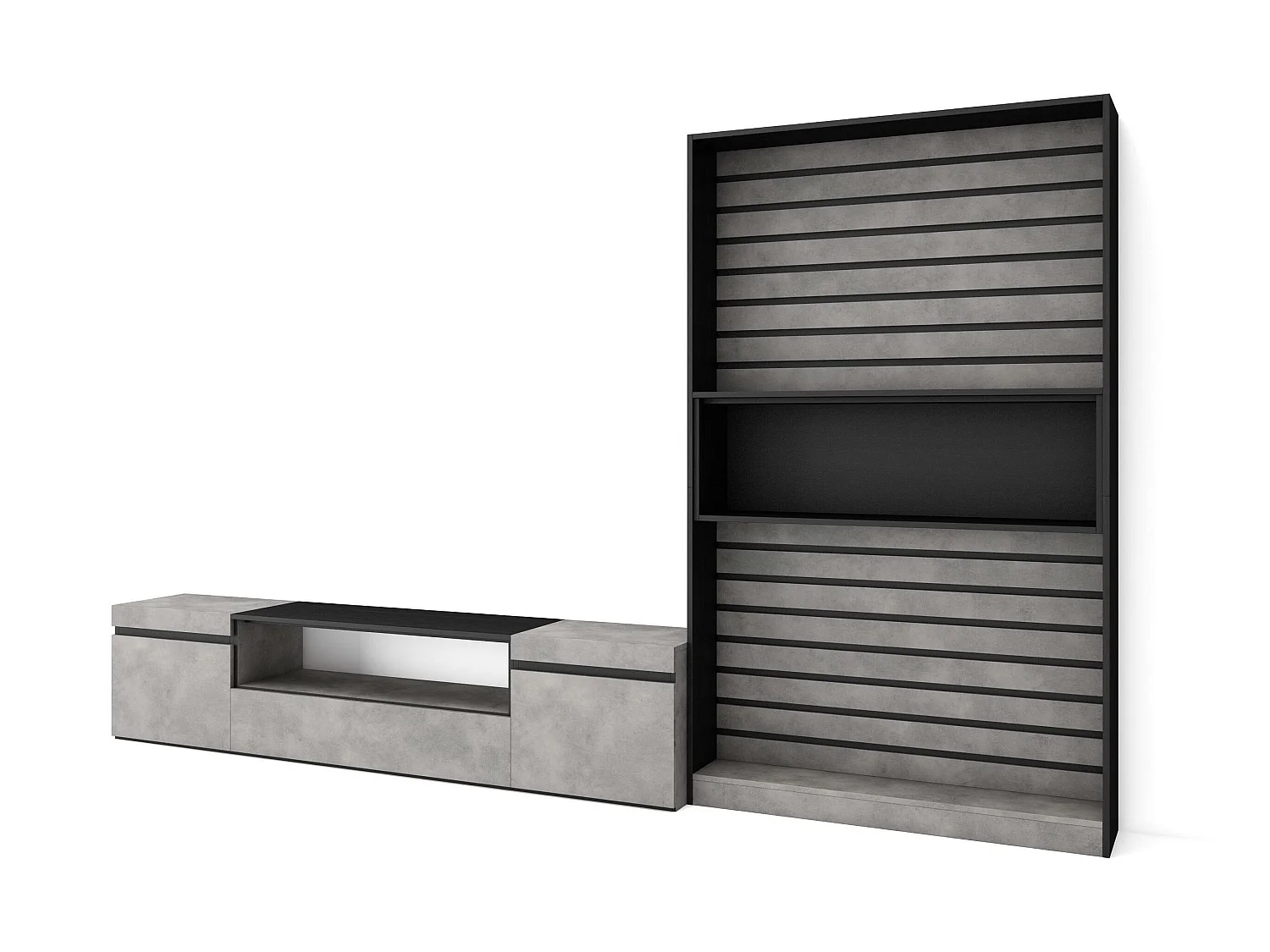 Meubels voor woonkamer, 310x186x35cm, Voor tv's tot 80", TV-Tafel, Cement