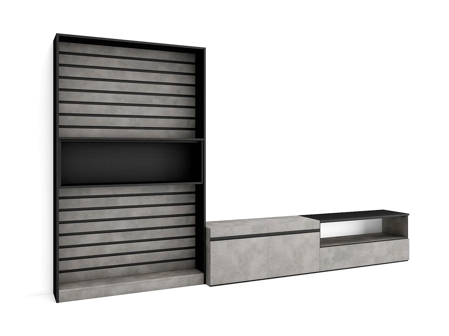 Meubels voor woonkamer, 310x186x35cm, Voor tv's tot 80", TV-Tafel, Cement