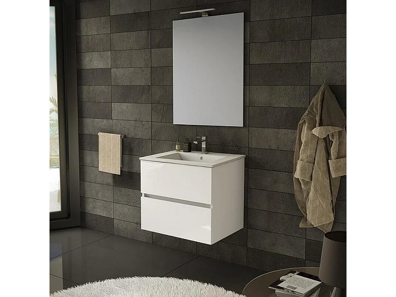 Mueble lavabo SEVILLA suspendido  80 cm Blanco