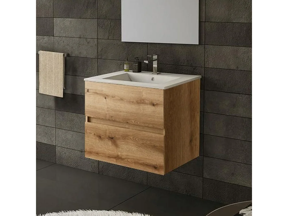 Mueble lavabo SEVILLA suspendido  60 cm Roble