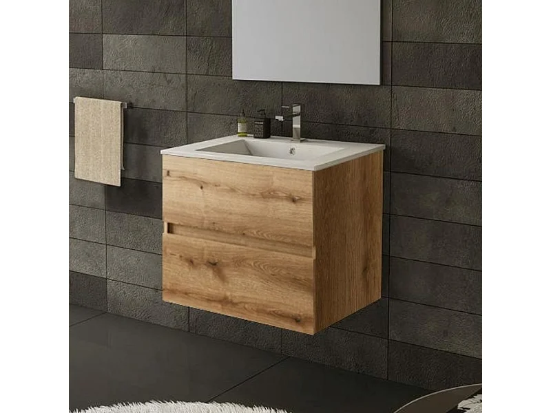 Mueble lavabo SEVILLA suspendido  60 cm Roble