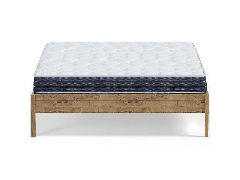 Ensemble lit adulte 180x200 cm en bois massif Aina + Matelas mémoire de forme Memo HR