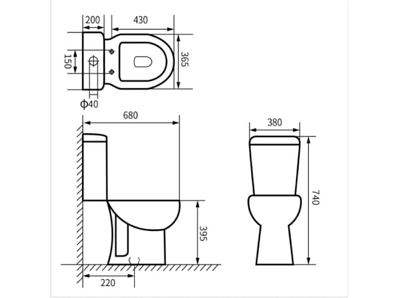 Inodoro cerámica BOLONIA cisterna baja