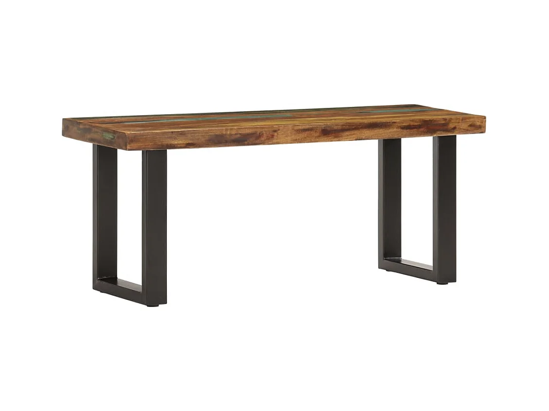 Bankje 110 cm massief gerecycled hout en staal