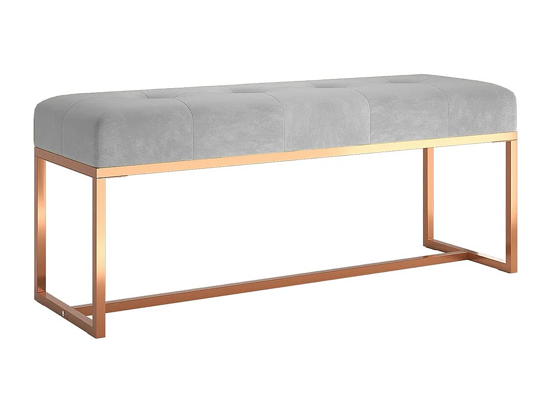 Banco de terciopelo gris 110x36x45 cm