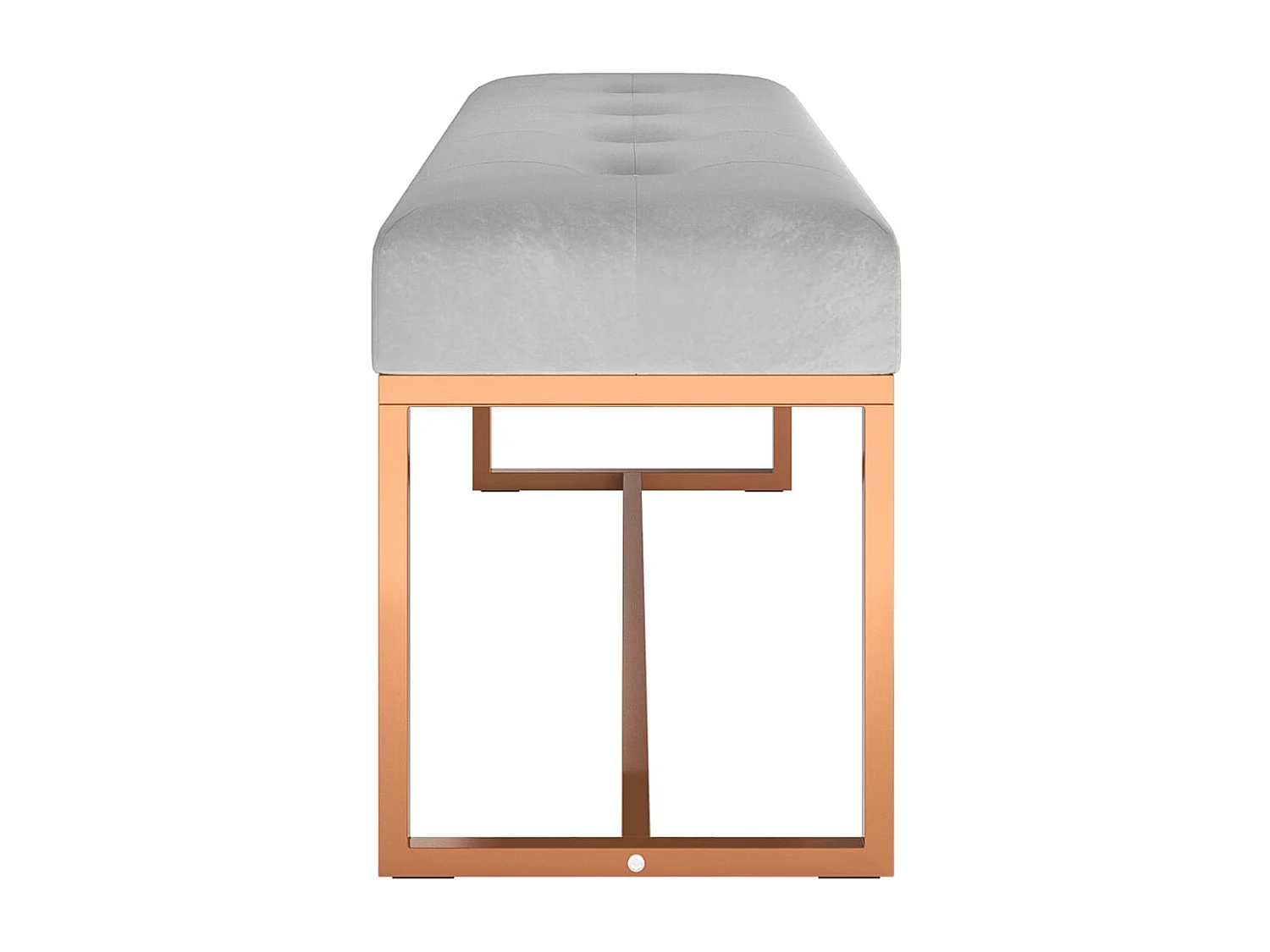 Banco de terciopelo gris 110x36x45 cm
