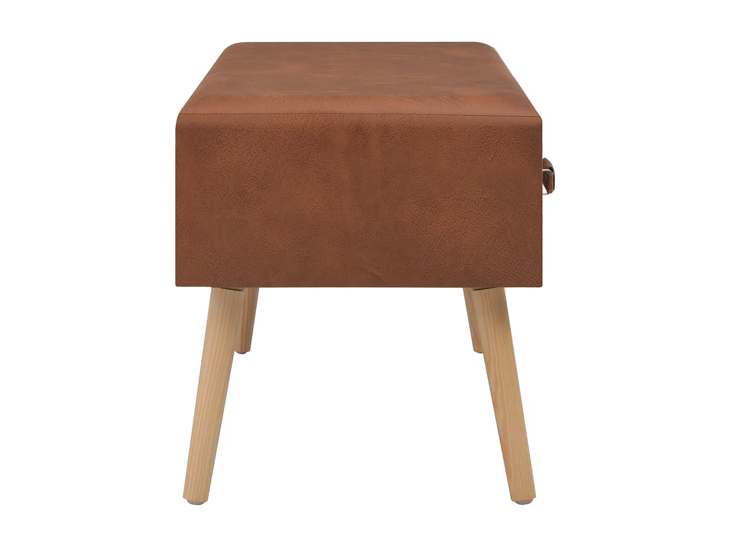 Banc avec tiroirs 80 cm Marron Similicuir