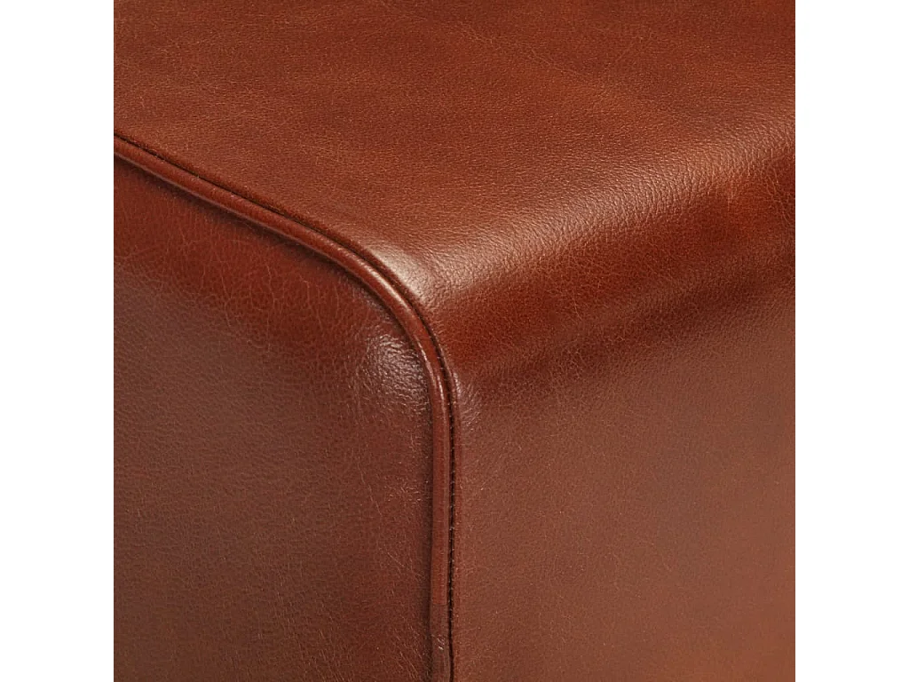 Banc saut de cheval 58 cm marron cuir véritable et manguier