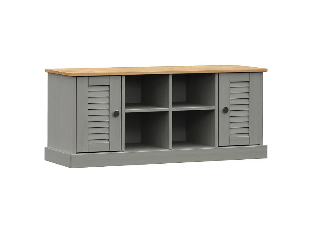 Schoenenbank VIGO 106x35x45 cm massief grenenhout grijs