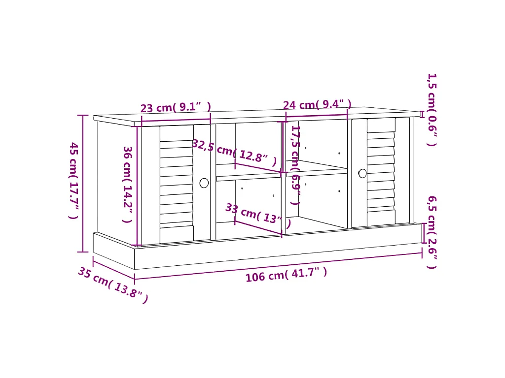 Schoenenbank VIGO 106x35x45 cm massief grenenhout grijs