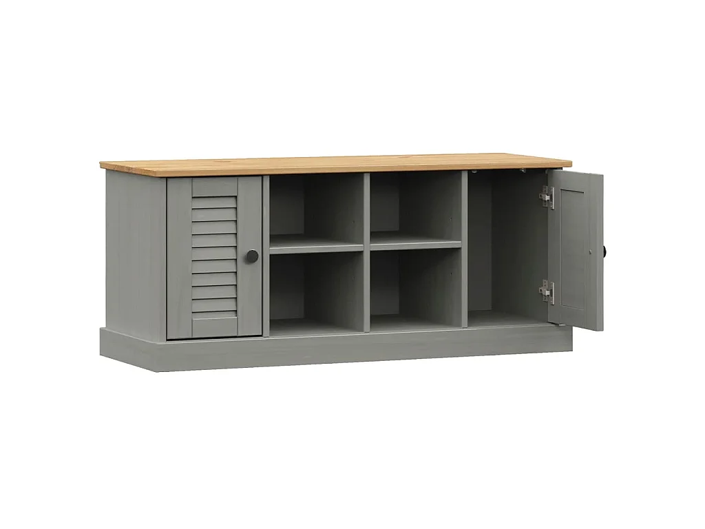 Schoenenbank VIGO 106x35x45 cm massief grenenhout grijs