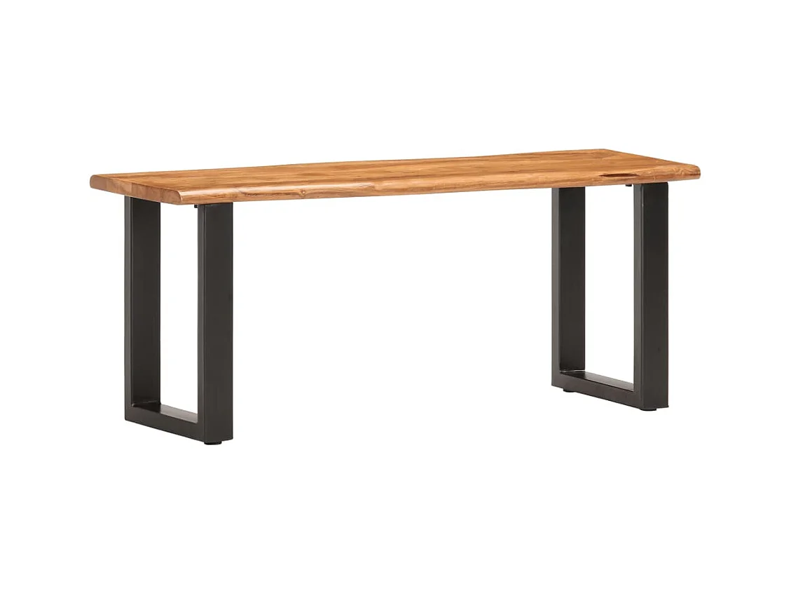 Banc au bord naturel du bois 110 cm Bois d'acacia solide acier