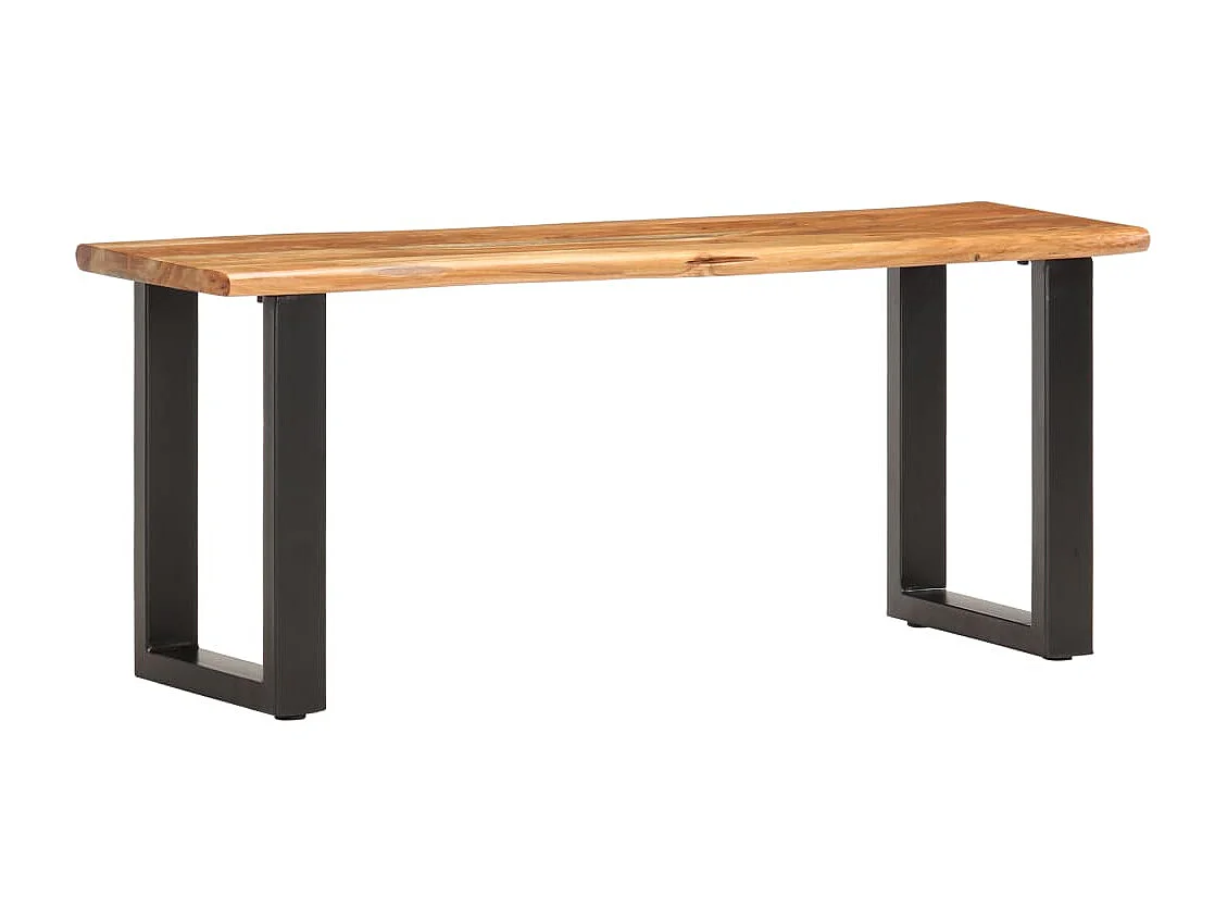 Banco con borde irregular madera maciza de acacia y acero 110cm