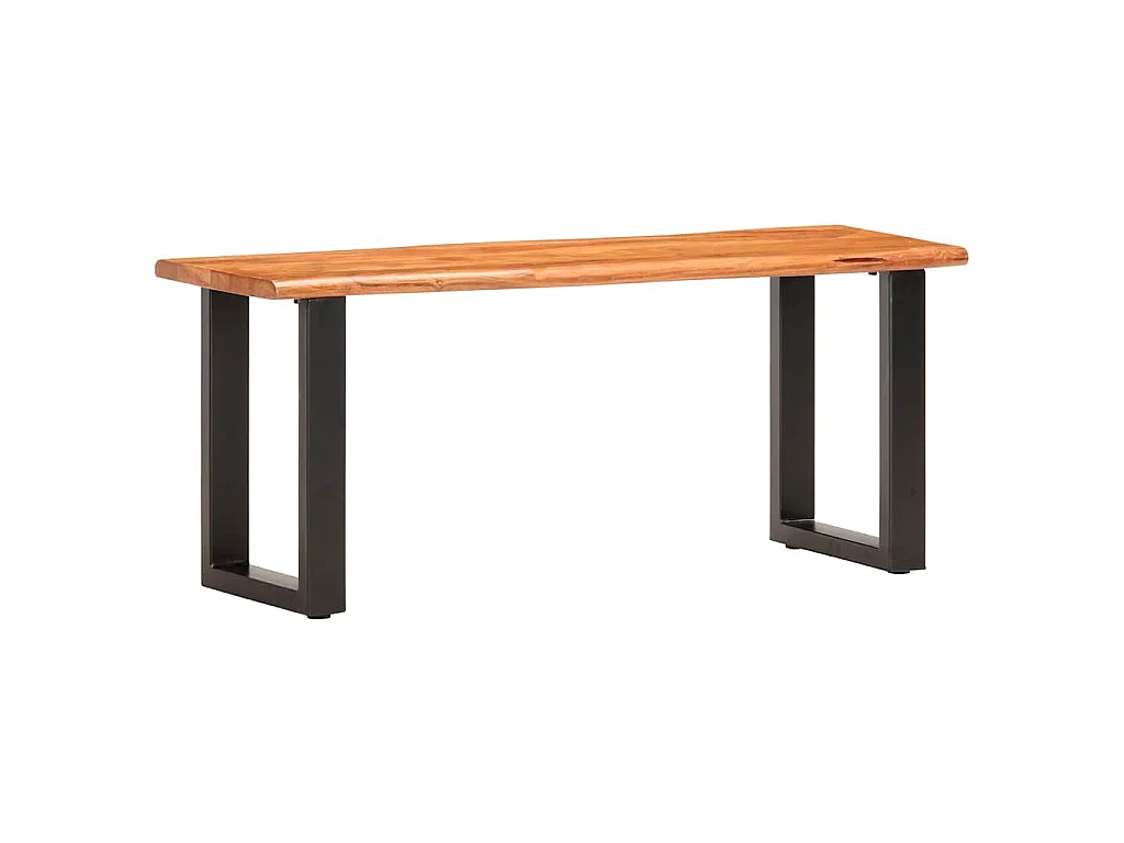 Banc au bord naturel du bois 110 cm Bois d'acacia solide acier
