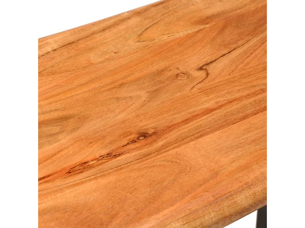 Banc au bord naturel du bois 110 cm Bois d'acacia solide acier
