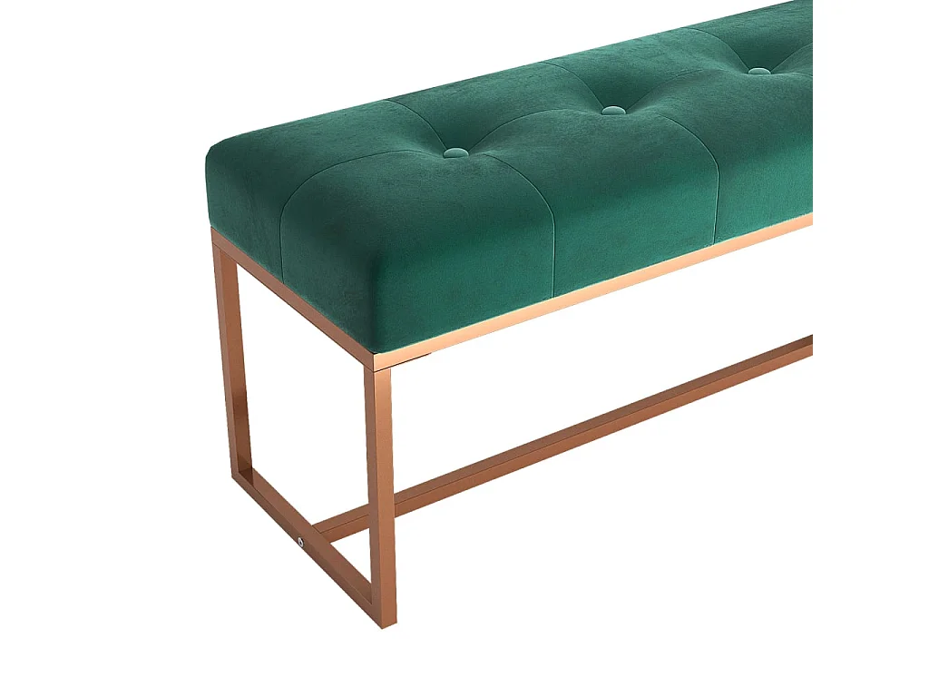 Banco de terciopelo verde oscuro 110x36x45 cm