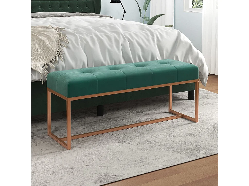 Banc Vert foncé 110x36x45 cm Velours