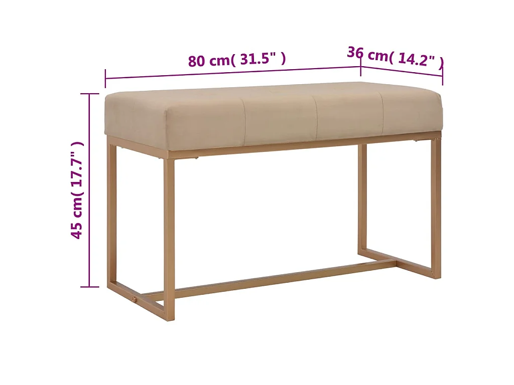 Panca 80 cm in Velluto Beige