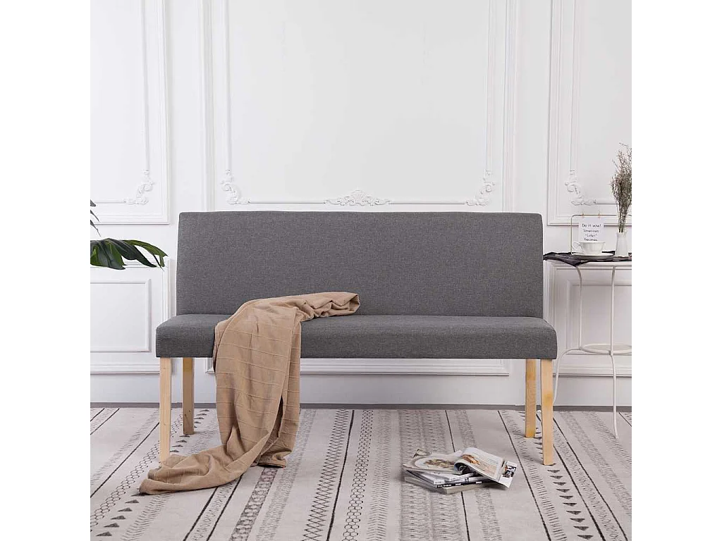 Banc 139,5 cm Gris clair Polyester