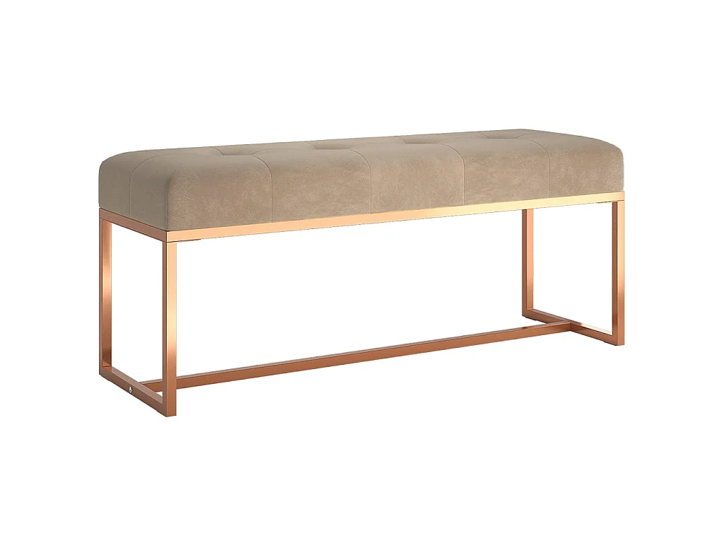 Bankje 110x36x45 cm fluweel beige