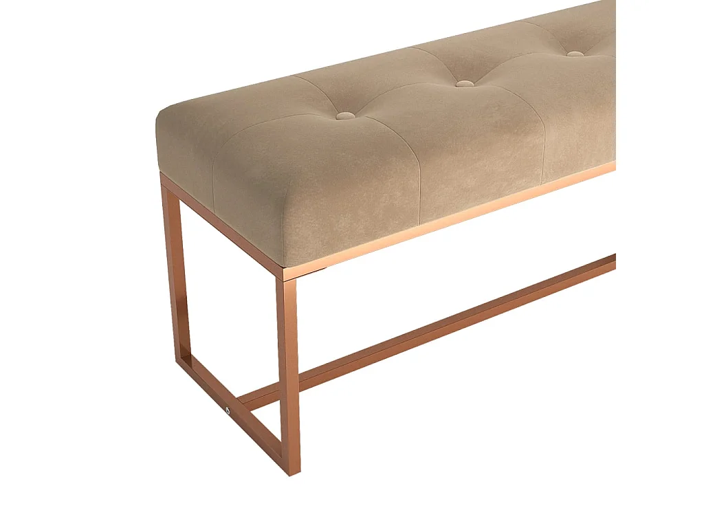 Bankje 110x36x45 cm fluweel beige