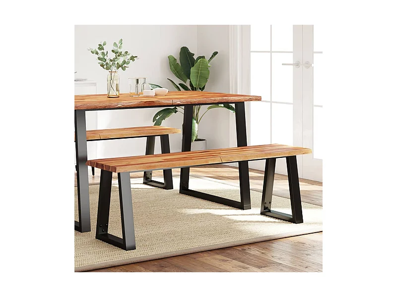 Banco com bordas vivas 140 cm madeira de acácia maciça