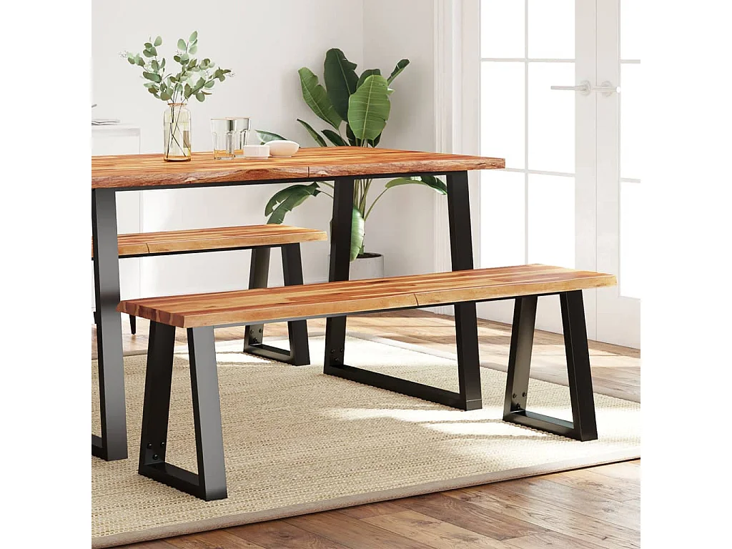 Banc avec bord vivant 140 cm bois d'acacia massif