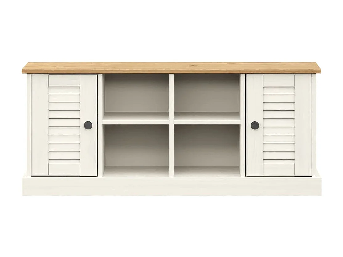 Schuhbank VIGO Weiß 106x35x45 cm Massivholz Kiefer