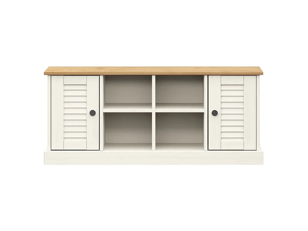 Banc à chaussures VIGO blanc 106x35x45 cm bois massif de pin