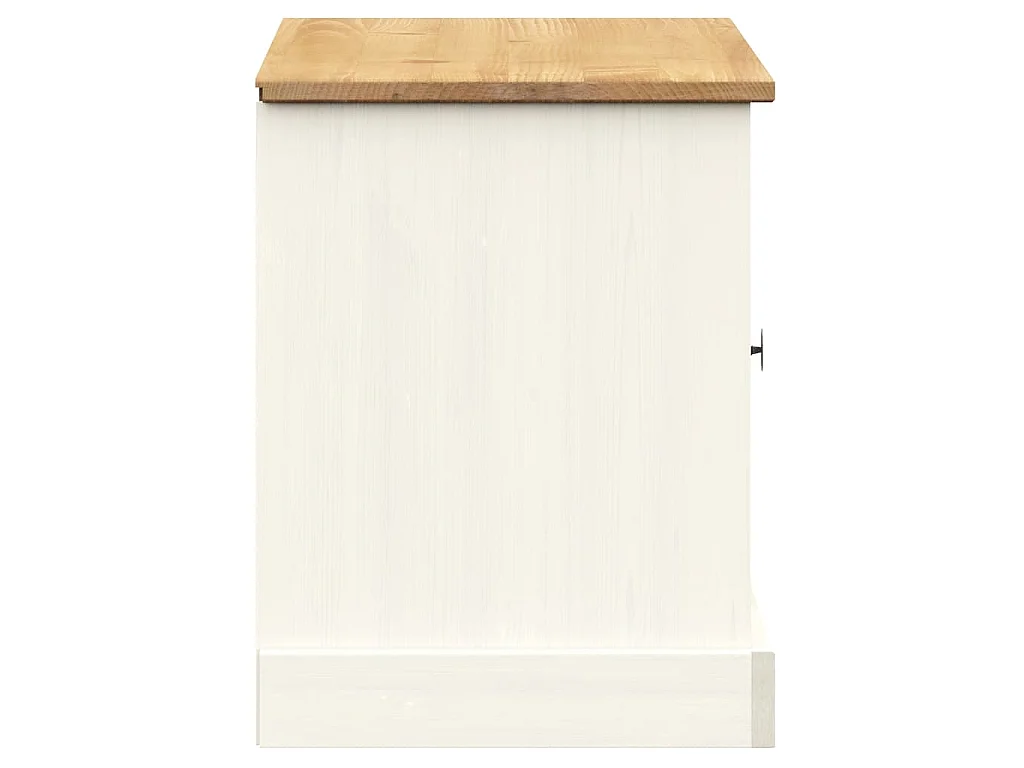Banc à chaussures VIGO blanc 106x35x45 cm bois massif de pin